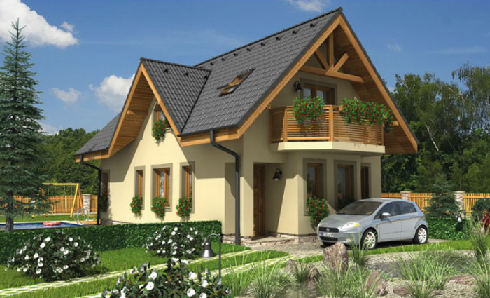 Projekt domu z lukarnami, 3 sypialnie z wyjściem na balkony